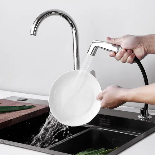 Vista 5 de Pulverizador de fregadero de repuesto para rociador lateral de cocina cromado universal Moen, para uso con grifos de fregadero de cocina, cromado
