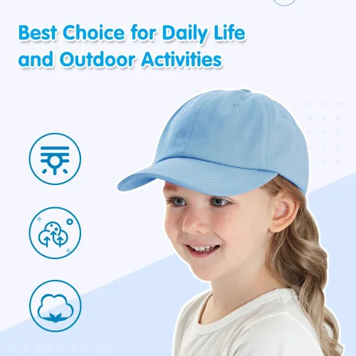 Vista 6 de Peecabe Gorra de béisbol para niños pequeños, unisex, de algodón, ajustable, para bebés, niños, gorra de béisbol para niñas de 1 a 5 años
