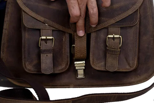 Vista 3 de Bolso KPL para mujer, de 14 pulgadas, de piel, bolso para colgar al hombro o cruzado, bolso para chica, bolso de viaje, de piel auténtica