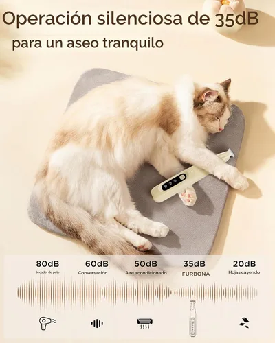 Vista 6 de FURBONA Cortadora de patas de perro versión profesional, cortadora de hojas de 0.709 in de ancho con pantalla LED, 35 dB de bajo ruido, totalmente