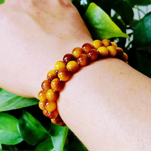 Vista 30 de Pulseras de triple protección con piedra de ojo de tigre de obsidiana negra con hematita para hombres y mujeres, pulsera de piedra curativa