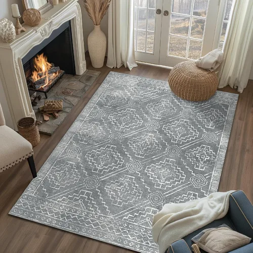 Vista 37 de jinchan - Tapete de pasillo marroquí de 2 x 6 pies con líneas, bohemio, lavable, para cocina, suave, geométrico, de lana sintética, antideslizante
