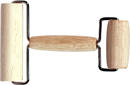 Vista 3 de Creative Hobbies Rodillo de poni de madera dura, herramienta de doble rodillo de diseño 2 en 1 para cerámica, trabajo de arcilla de cerámica