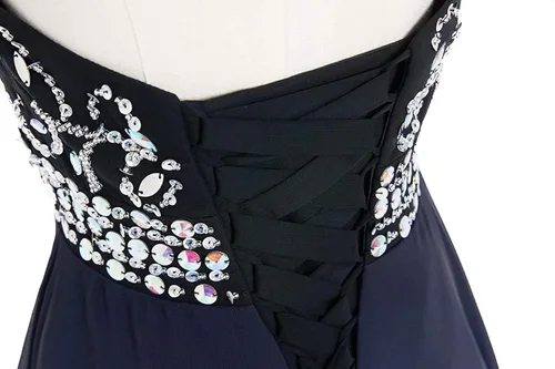 Vista 5 de LEJY Vestido corto de graduación con cuentas halter, para mujer, de graduación, 2019