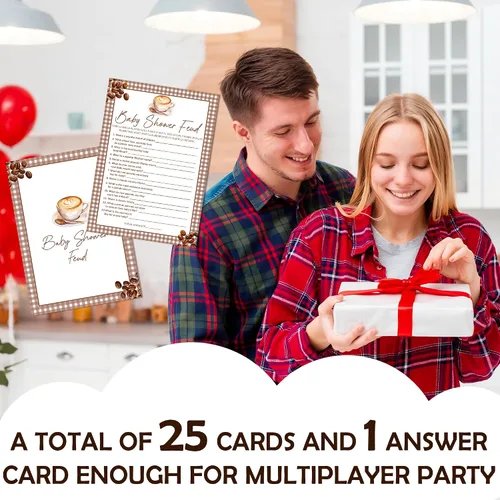 Vista 5 de Baby Feud - Juego de baby shower, estilo café, divertidas tarjetas de relleno para niños y niñas, decoración de mesa de fiesta de revelación