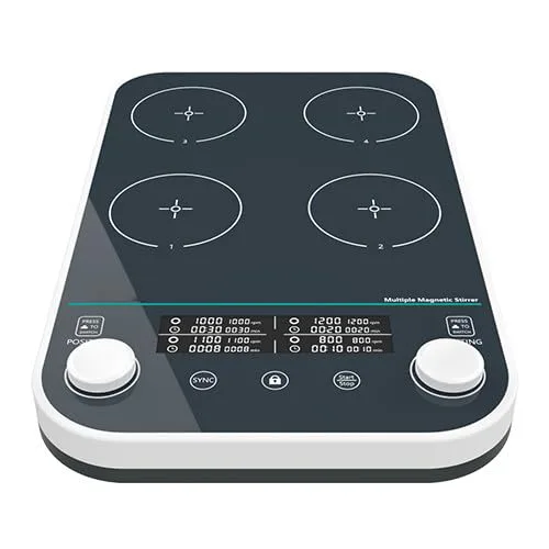 Vista 8 de Multi Point Magnetic Stirrers with Mixing Stations 4 Working Disc Size 120 * 120mm Speed Range 50-1500RPM Max. Capacity 4 * 1000ml Brushless Motor