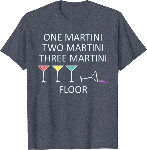 Vista 3 de Funny Bartender One Two Three Martini Floor Cocktail T-Shirt Asphalt Grey