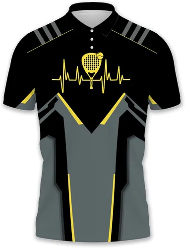 Vista 2 de Camisa de tenis de pádel personalizada, regalo de camiseta de tenis de pádel personalizada, polo de tenis de pádel para hombres y mujeres
