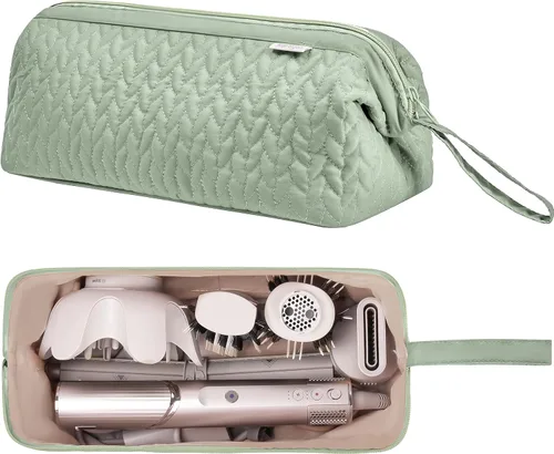 Vista 10 de KarSyon Shark Flex Style Funda para Dyson Airwrap cepillo secador de pelo Revlon herramientas para el cabello, bolsa de viaje, estuche de Beige