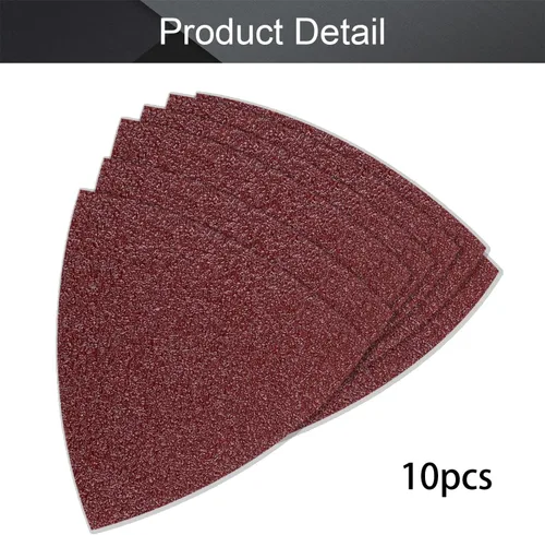 Vista 4 de Utoolmart Papel de lija para detalles, papel de lija triangular, almohadillas de lijado de gancho y bucle, multiherramienta oscilante triangular, 40