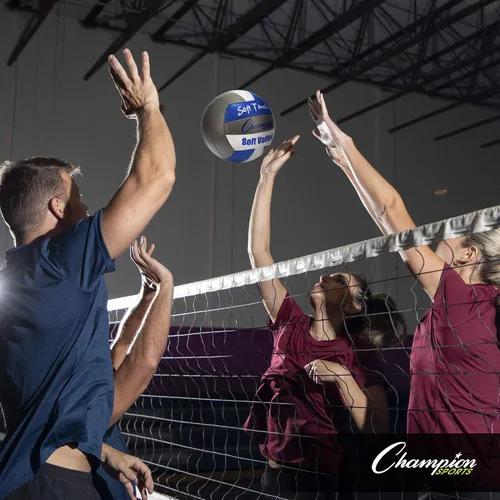 Vista 4 de Champion Sports Pelota de voleibol oficial de cuero sintético Azul/ Gris
