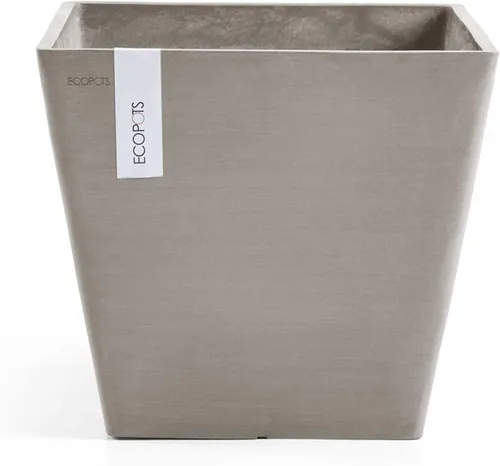 Vista 9 de Ecopots Rotterdam - Maceta cuadrada para flores, color gris oscuro, 8 pulgadas