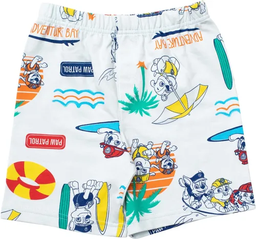 Vista 5 de Paw Patrol Conjunto de camiseta y pantalones cortos de felpa francesa de animales para niños pequeños (12 meses - 7-8)