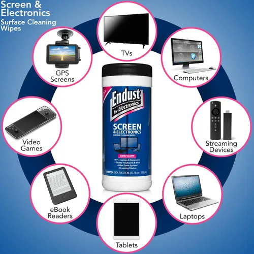Vista 5 de Endust for Electronics Paños limpiadores para pantallas LCD y de plasma Paquete de 6 Blanco