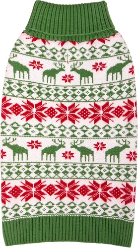 Vista 10 de KYEESE - Suéter de Navidad para perros con diseño de renos para perros pequeños, ropa a cuadros de búfalo rojo con agujero para la correa para días