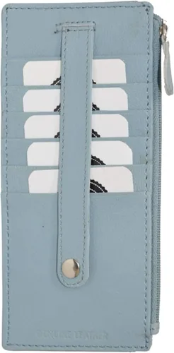 Vista 22 de Leatherboss - Funda para tarjetas todo en uno, cartera delgada con correa de protección para tarjetas, Beige, Cartera con tarjetero
