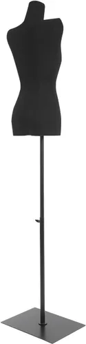 Vista 6 de Maniquí femenino con forma de torso, 51.18-70.87 pulgadas, maniquí de costura ajustable en altura con soporte de metal, cuerpo de maniquí