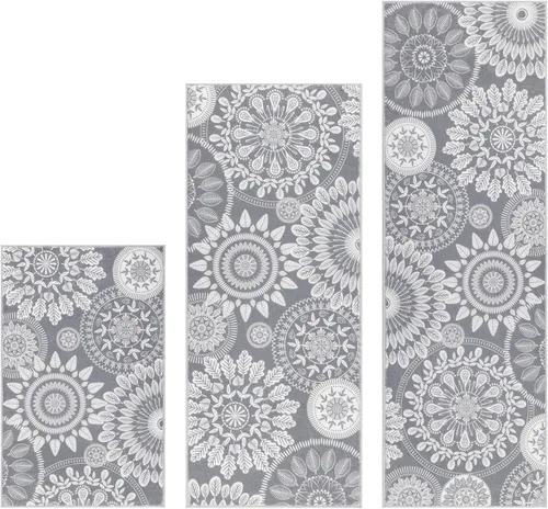 Vista 8 de Bsmathom Conjunto de Alfombras de Cocina Boho 3 Piezas, Alfombra de Cocina Antideslizante de Estilo Granja, Alfombras de Cocina Lavables