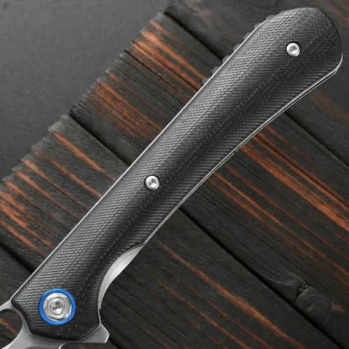 Vista 5 de Sitivien ST145 - Cuchillo de bolsillo plegable, hoja de acero 14C28N, mango G10 EDC herramienta cuchillo para supervivencia al aire libre Negro