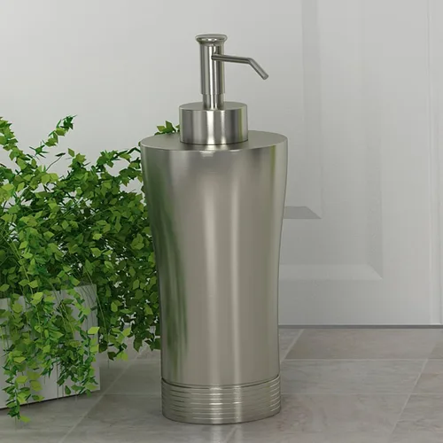 Vista 2 de nu steel SPM6H Special Collection - Bomba dispensadora de jabón líquido y loción para encimeras de baño o cocina, acabado cepillado de metal, peltre