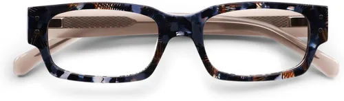 Vista 2 de eyebobs Gafas de lectura tradicionales y azules Peckerhead Azul y ámbar/marrón lechoso