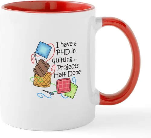 Vista 28 de CafePress Knitting Phd (Projects Half D Mug 11 oz (11.0 fl oz) Taza de café de cerámica