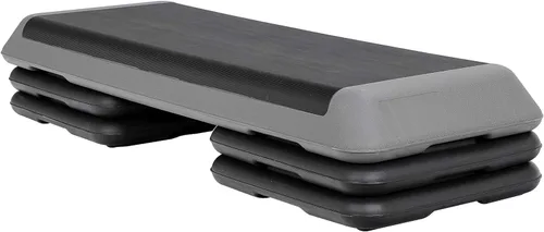 Vista 8 de Escalón aeróbico ajustable para entrenamiento, plataforma de ejercicios con 4 elevadores, superficie antideslizante para entrenamiento de gimnasio