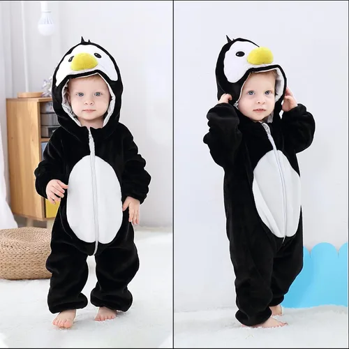Vista 4 de Camlinbo Unisex Baby Costume Halloween Romper Flannel Animal Cosplay Costume Toddler Infant 0-30 Month