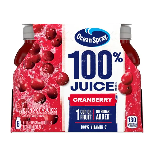 Vista 11 de Ocean Spray® Mezcla de jugo de arándano 100%, 10 onzas líquidas, 6 unidades (paquete de 1)