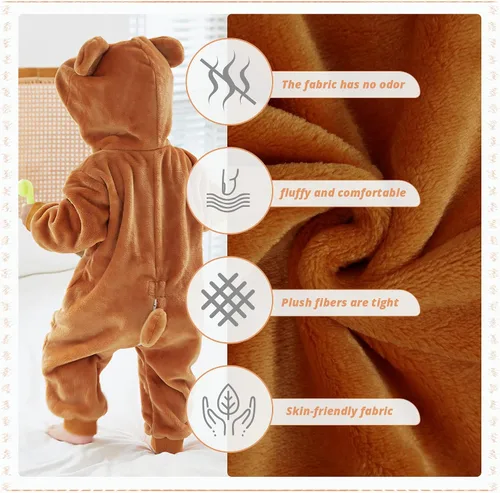 Vista 3 de MICHLEY Disfraz unisex de animal para bebé overol con capucha para invierno otoño Halloween cosplay Pato