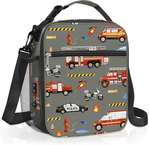 Vista 9 de Bolsa de almuerzo térmica aislada para niños Clastyle Sport Ball, grande, azul, con enfriador térmico, para niños, para picnic, escuela, canasta