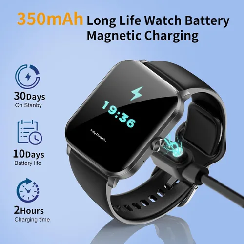 Vista 6 de Reloj inteligente, relojes inteligentes para hombres y mujeres, rastreador de fitness HD de 1.85 pulgadas (respuesta/hacer llamadas), más de 120