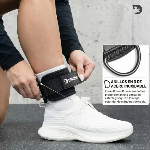 Vista 4 de DMoose Ankle Strap for Cable Machine - One Size Fit with Premium Padding, Workout Kickback Ankle Cuffs, Ankle Bands for Working Out, Booty Workouts