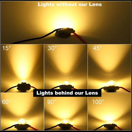 Vista 6 de PATIKIL Lente convexa LED de 0.512 in, paquete de 20 lentes de condensador óptico convexo de ángulo de haz de 15 grados para cámaras infrarrojas