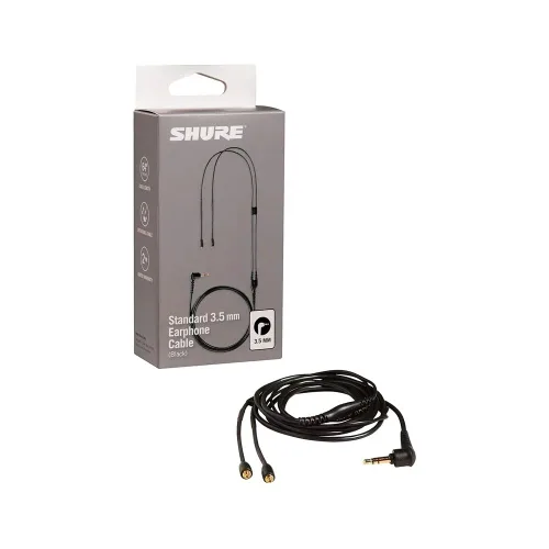 Vista 2 de Cable para auricular desmontable de 64 pulgadas Shure EAC64BK, compatible con auriculares SE215, SE315, SE425 y SE535, Negro