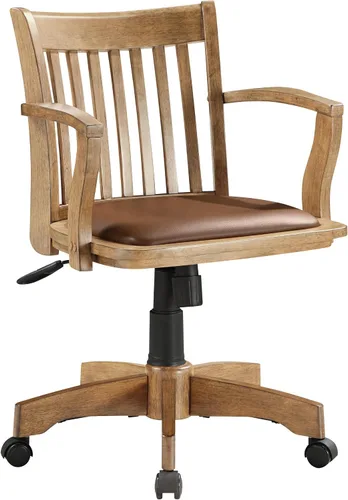 Vista 4 de OSP Designs Silla de madera Deluxe, silla de escritorio con asiento de madera acolchado, madera de fruta, Madera, Negro