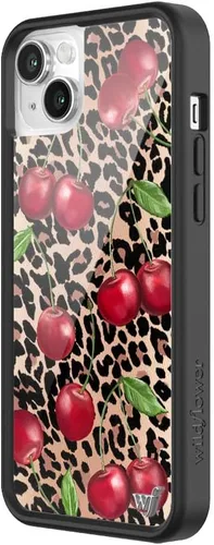 Vista 2 de Wildflower Carcasas - Compatible con iPhone 13/14 Protector negro parachoques, certificado de prueba de caídas de 6.5 pies, pequeña empresa