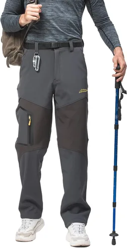 Vista 4 de Mr.Stream Pantalones deportivos para hombre, pesca, campamento, senderismo, forro polar, con cordón interno