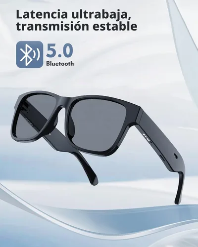 Vista 4 de RUIMEN Lentes inteligentes de audio Bluetooth para hombres y mujeres, lentes de sol inteligentes con altavoces y micrófonos con música de oído