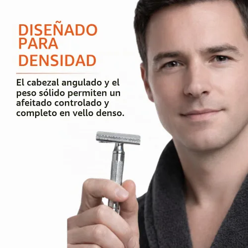 Vista 5 de Rasuradora de seguridad Merkur-razor 37c, cromado con barra inclinada