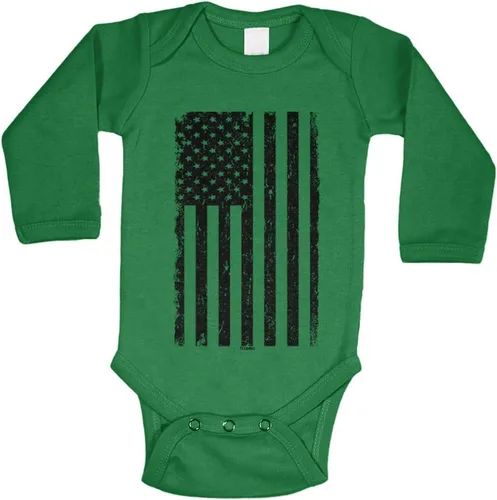 Vista 33 de Tcombo Bandera americana negra envejecida - Body de Estados Unidos Negro - Lámina dorada
