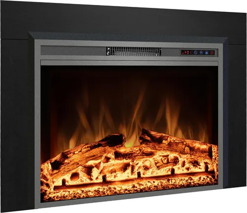 Vista 11 de Juego de troncos de chimenea eléctrica independiente WiFi de 24.5", calentador insertable de chimenea con temporizador de 9H, termostato, 6