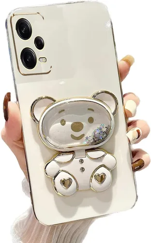 Vista 41 de Miagon Bear - Funda con soporte para espejo para Xiaomi Redmi A1, Quicksand Glitter Electroplated Soft TPU Protector Slim a prueba de golpes
