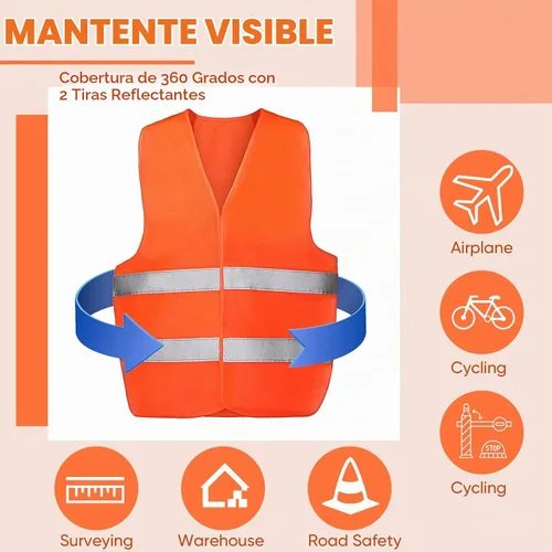Vista 4 de Tarpop Paquete de 60 chalecos de seguridad reflectantes de alta visibilidad a granel 2 tiras