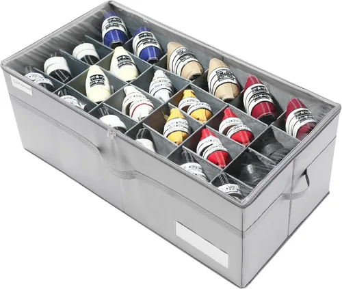 Vista 10 de Luvhomee Organizador de almacenamiento de zapatos, se adapta a 16 pares, caja organizadora de zapatos grande para armario, contenedores plegables