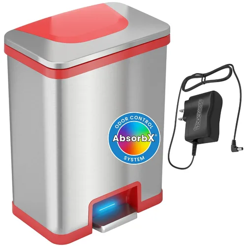 Vista 13 de iTouchless AutoStep - Papelera automática de 13 galones con sistema de filtro de olor y pedal de sensor
