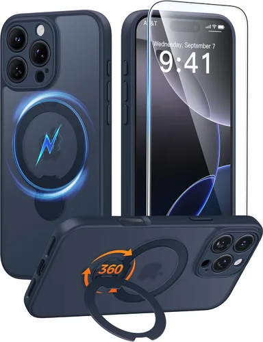 Vista 54 de FNTCASE Funda para Samsung Galaxy Z Flip 8 con soporte magnético giratorio de 360 grados, color negro Compatible con MagSafe, protección completa