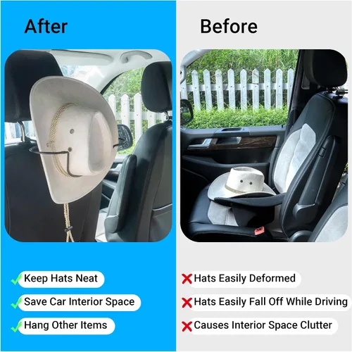 Vista 2 de Yuoyar Soporte para sombrero de vaquero para SUV y coche - Mantiene la forma del sombrero - Accesorios para camiones