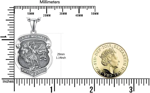 Vista 4 de PRAYMOS Collar de plata de ley 925 con cruz para mujeres y hombres, Crucifijo Santo, joyería religiosa de San Cristiano, regalos de confirmación