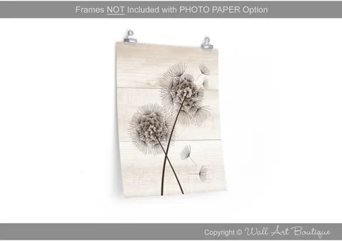 Vista 2 de Wall Art Boutique Farmhouse Gray UNFRAMED Dandelion Religious Art Print Set, Give It To God and Go To Sleep - Set of (3) 5"x7" Photo Paper